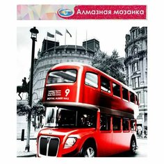 Алмазная мозаика без подрамника, частичное заполнение «Автобус в Лондоне» 40 × 50 см Россия
