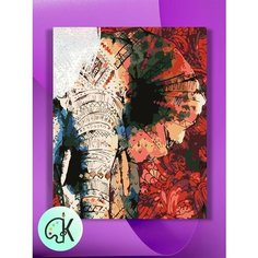 Картина по номерам на холсте Слон, 40 х 50 см КУЛЬТУРА ЦВЕТА