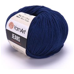 Пряжа YarnArt Jeans Ярнарт Джинс, 54 тёмно-синий, 55 % хлопок, 45 % акрил, 50 г, 160 м, 1 моток.
