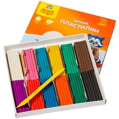 Пластилин 12 цветов Мульти-Пульти "Енот на Аляске", 180г со стеком (ДП_10235), 16 уп.