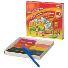 Пластилин 10 цветов Гамма "Мультики", 200г со стеком (280017, 281017), 20 уп. Gamma