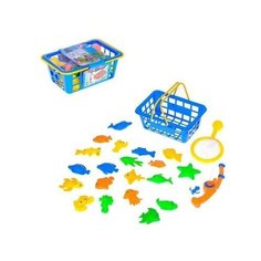 Рыбалка Волна приключений в корзине: 1 удочка, 1 сачок, 20 рыбок, микс 2983401 .