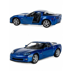 Металлическая машинка Kinsmart 1:36 «2007 Chevrolet Corvette Z06» инерционная, синяя KT5320D-2