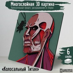Многослойная 3д картина по номерам, 3d набор для творчества, росписи, рисования "аниме Колосальный Титан (Атака титанов, Attack on Titan) - 1014 (5)"