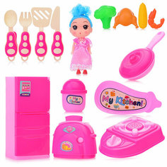 Набор посуды RM218A-5 "Хозяюшка-2"с куклой, в пакете Oubaoloon