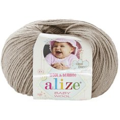 Пряжа Alize Baby Wool холодный бежевый (167), 40%шерсть/20%бамбук/40%акрил, 175м, 50г, 5шт
