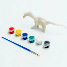 Набор для творчества "Раскрась аллозавра", краска 6 цветов по 2 мл, кисть Сима ленд