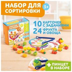 Набор для сортировки-сортер Вкусная тарелка, по методике Монтессори Нет бренда