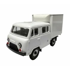 Игрушка машинка УАЗ-39094 Фермер(пластик, белый) с будкой "Рефрижератор" 1:43 15970 02 Мир Отечественных Моделей