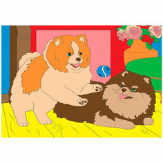 Набор для творчества Роспись по холсту Игривые собачки 25*30см ХК-7216 Рыжий кот