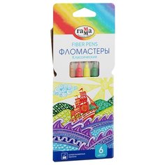 Комплект 12 шт, Фломастеры Гамма "Классические", 06цв, смываемые, картон. упаковка, европодвес Gamma