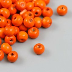 Бусины для творчества дерево "Оранжевые" d=0,8 см набор 20 гр Арт Узор
