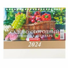Календарь настольный Каленарт - Садово-огородный лунный, 2024 год, домик, 20х14 см, 1 шт.