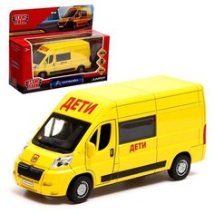 Машина металлическая «Citroen Jumper дети», 14 см, двери, багажник, инерция, цвет жёлтый Технопарк