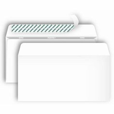 Конверт Postfix Bong Е65 80 г/кв. м белый стрип с внутренней запечаткой (1000 штук в упаковке)