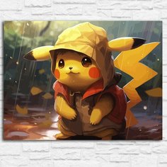 Картина по номерам на холсте аниме покемоны (Пикачу, Pikachu) - 12628 Г 30x40 Бруталити
