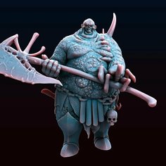 Fantasy War миниатюры / Вар / Демон / Demon / Демон с топором / Demon with an ax / игровая фигурка для раскрашивания / база 26мм Portal Goblin Studio