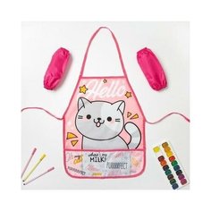 Набор детский для творчества Collorista"Hello cat" фартук 49 х 39 см и нарукавники Collorista 437262 .