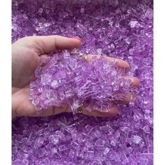 Стеклянная крошка ярко-сиреневая, для декора, эпоксидной смолы, мозаики 300гр. фракция 3мм-20мм. толщина 0,5мм Нет бренда