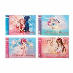 Альбом для рисования А4 24 листа на гребне , аниме, обложка мелованный картон, матовая ламинация, блок офсет, на отрыве,5В, Китай