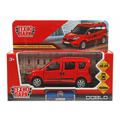 355817 Машина металл FIAT DOBLO 12 см, двери, багаж, инерц, красный, кор. Технопарк в кор.2*36шт