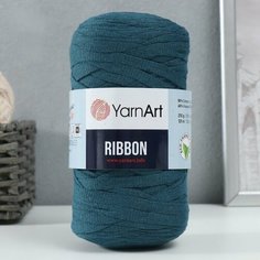 Пряжа "Ribbon" 40% полиэстер, 60% хлопок 125м/250гр (789 морской) Yarn Art
