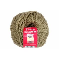 Пряжа Пехорка Северная кофейный, 30%ангора/30%полутонкая шерсть/40%высокообьёмный акрил, 50м, 50г, 2шт
