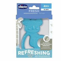 CHICCO Игрушка с зубным кольцом "Коала", голубая, 4мес+