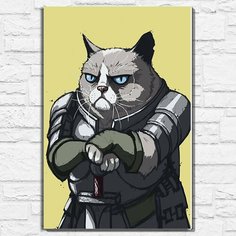 Картина по номерам на холсте grumpy cat (кот, милота, мемы) - 12559 В 60x40 Бруталити