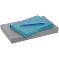 Набор Brand Tone, голубой, 29,7х18х3,5 см, ежедневник - искусственная кожа; ручка - пластик; коробка - картон Нет бренда