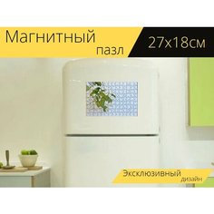 Магнитный пазл "Цветок, белый цветок, расцветает" на холодильник 27 x 18 см. Lots Prints