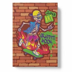 Listoff Блокнот А5, 64 листа "Graffiti book. Скелетон", обложка картон 7БЦ, матовая ламинация, выборочный лак, блок 70г/м2
