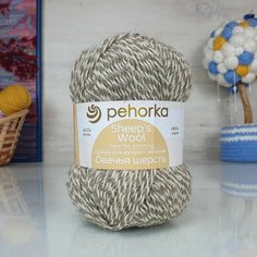 Пряжа пехорка Овечья шерсть (Пехорка), меланж - 621 М, 100% шерсть, 10 мотков, 100 г, 200 м.