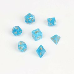Набор кубиков для D&D (Dungeons and Dragons, ДнД) "Время игры", серия: D&D, 7 шт, голубые