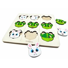 Настольная игра Крестики нолики "ДиноЗайки" крона обучающая игра