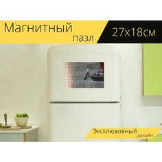 Магнитный пазл "Колибри, кормушка, дикая природа" на холодильник 27 x 18 см. Lots Prints