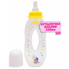 Бутылочка для кормления бублик, арт. Сказка - 1146, 250 мл, желтый