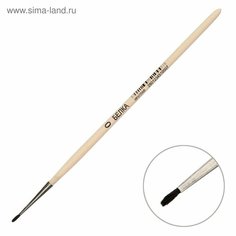 Кисть Белка круглая № 0 (диаметр обоймы 1 мм; длина волоса 5 мм), деревянная ручка, Россия