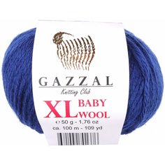 Пряжа Gazzal Baby Wool XL синий (802), 40%шерсть мериноса/20%кашемирПА/40%акрил, 100м, 50г, 3шт