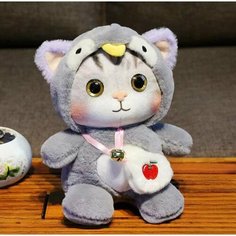 Милая кошка с колокольчиком. Мягкая декоративная игрушка. Высота 25 см Нет бренда