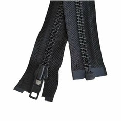 Застежка-молния разъемная, черная, металл. YKK. Тип 8. Длина 75 см. 1 бегунок.