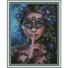 Алмазная мозаика на подрамнике 40х50см HWA 4413 абстракция черно-белая девушка Нет бренда