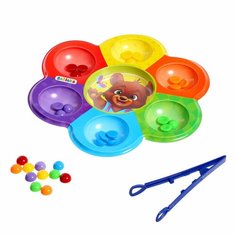 Сортер «Мишкины конфетки», 6 цветов, с пинцетом, по методике Монтессори Iq Zabiaka