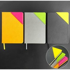 Ежедневник недатированный, обложка ПВХ, формат А5, 140 л, клетка, на резинке, Неон микс Noname