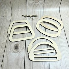 Ручки для вязаной сумки, 3 пары, фанера (набор 3) Деревушка