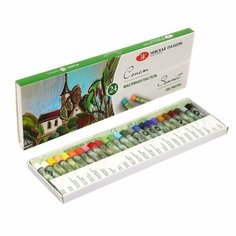 Пастель масляная, "Сонет", 24 цвета, 9/59 мм, круглая Невская палитра