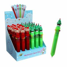 Ручка шариковая автоматическая 10-ти цветная, микс Лапки, 36 штук Noname