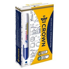 CROWN набор маркеров Multi Board Slim, синий, 12 шт. (WB-505), синий, 1 шт.