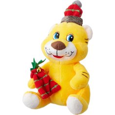 Мягкая игрушка Сима-ленд Тигр с мешочком, 17 см, желтый