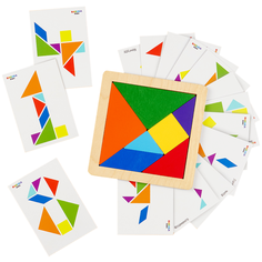 Головоломка Raduga Kids Танграм с карточками зеленый/оранжевый/голубой